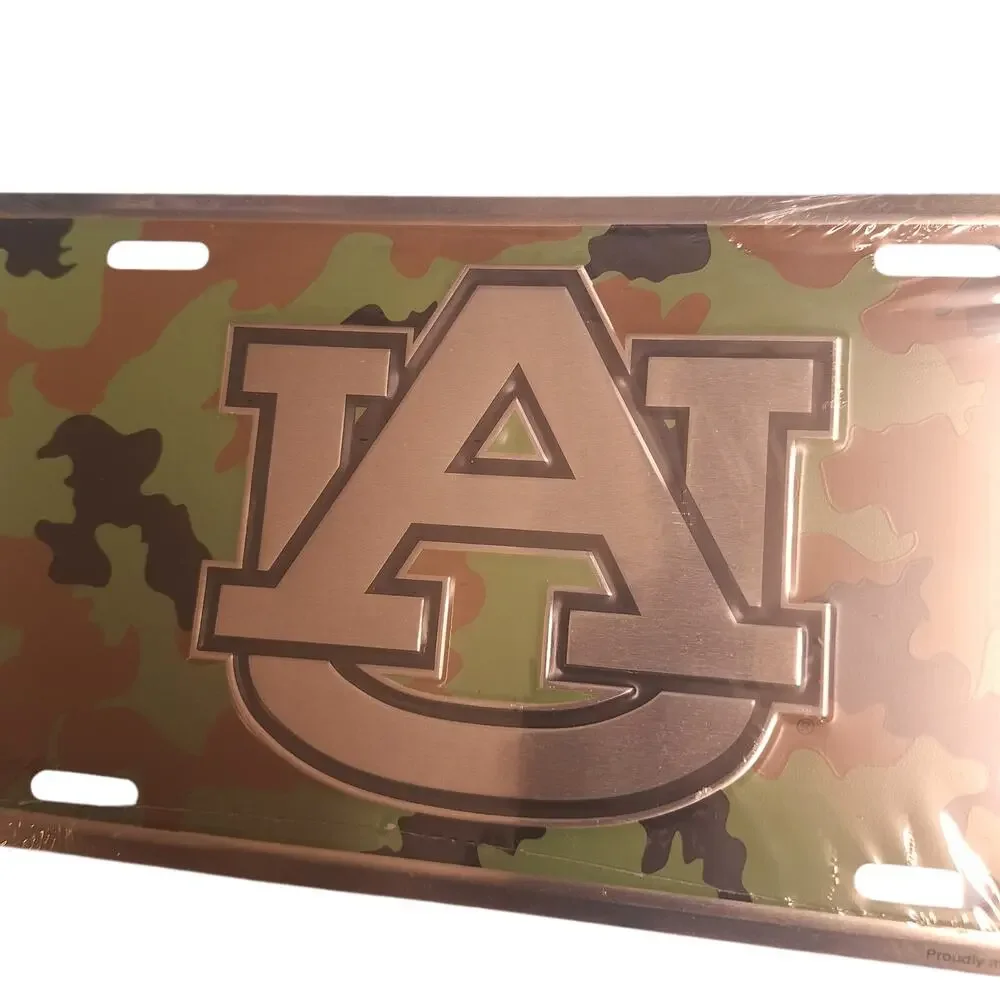 NCAA Auburn Tigers Metal License Plate Retro Cameo Flat New